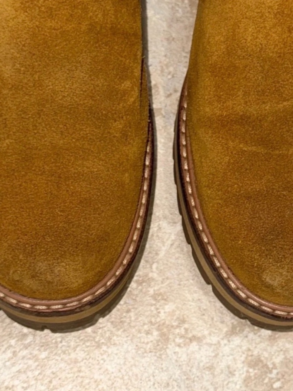 Timberland Courmayer Tan Suede Chelsea Booties with Plaid Insets - Picture 3 of 5
